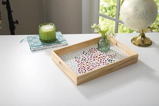 10" x 14" Pink Flowers Mosaic Tray Kit by Make Market®